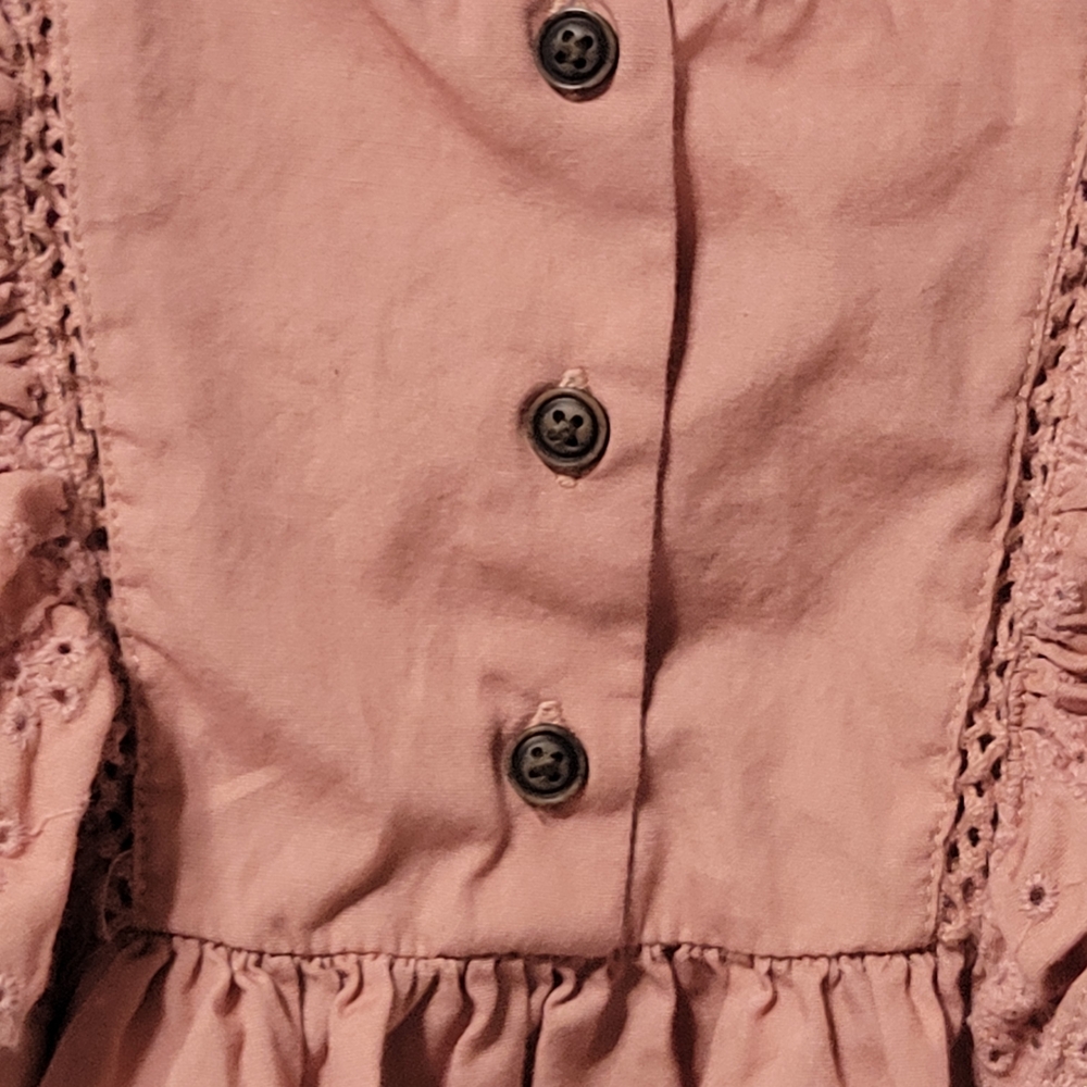 Art Class Girls 2T Pink Eyelet Flutter Sleeve Dress - Picture 4 of 6